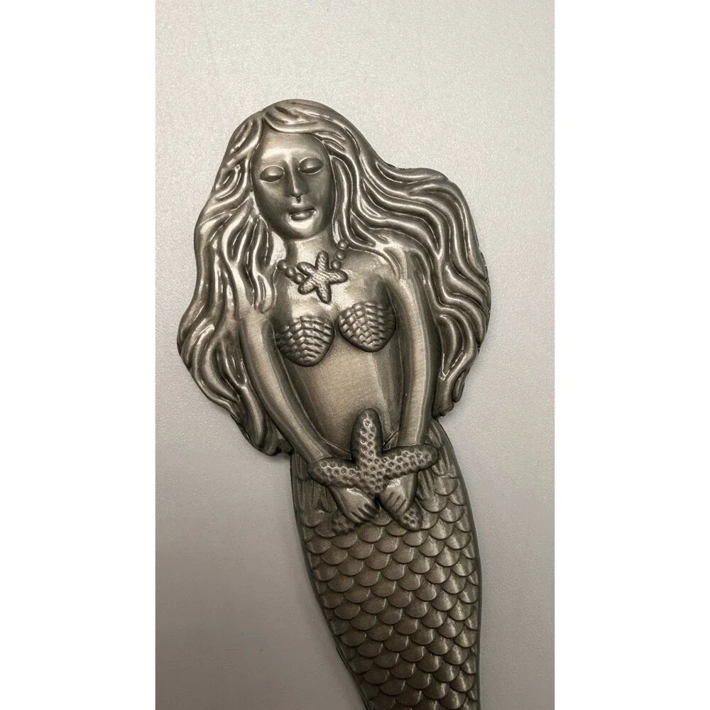 Vintage Mermaid Bottle Opener Pewter Style Nautical Bar Tool 4.5” Coastal Decor